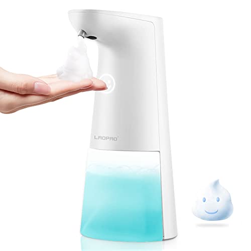LAOPAO Soap Dispenser, Automatic Foaming Soap Dispenser Hand Free Countertop Soap Dspensers 240ml Touchless Soap Pump for Kitchen & Bathroom Xmas Gift White
