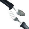 Adaptive Eating Utensils by Celley for Parkinson's, Arthritis, MS, Elderly, Hand Tremors, Handicapped | 4pc Easy Grip Silverware Stainless Steel Knife, Fork, 2 Spoons - Image 7