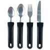 Adaptive Eating Utensils by Celley for Parkinson's, Arthritis, MS, Elderly, Hand Tremors, Handicapped | 4pc Easy Grip Silverware Stainless Steel Knife, Fork, 2 Spoons - Image 8