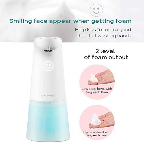 LAOPAO Soap Dispenser, Automatic Foaming Soap Dispenser Hand Free Countertop Soap Dspensers 240ml Touchless Soap Pump for Kitchen & Bathroom Xmas Gift White - Image 5