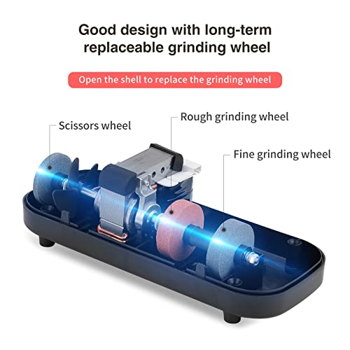 Electric Knife Sharpener, Professional Knife Sharpener for Home, 2 Stages for Kitchen Knives Quick Sharpening & Polishing, with Scissors Sharpening, Green - Image 8