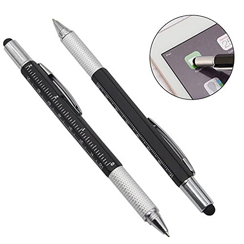 EastyGold Screwdriver Pen Multitool Pen Touch Screen Stylus Ballpoint Tech Tool Pen Gadgets Ruler Level Metal Hexagon Pen for Men Office Outdoor Supplies 3 Pack - Image 8