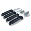 Adaptive Eating Utensils by Celley for Parkinson's, Arthritis, MS, Elderly, Hand Tremors, Handicapped | 4pc Easy Grip Silverware Stainless Steel Knife, Fork, 2 Spoons