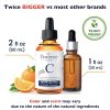 Big 2 Fl Oz. Vitamin C Face Serum. Anti Aging Dark Spot Remover Facial Serum. All-in-One Brightening Vitamin C, Niacinamide, Hyaluronic Acid & Vit E Skin Care Serum for Eye Area, Fine Lines & Wrinkles - Image 3