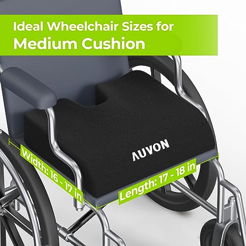 AUVON Wheelchair Seat Cushions (18"x16"x3") for Sciatica, Back, Coccyx, Pressure Sore and Ulcer Pain Relief, Memory Foam Pressure Relief Cushion with Removable Strap, Breathable & Waterproof Fabric - Image 7
