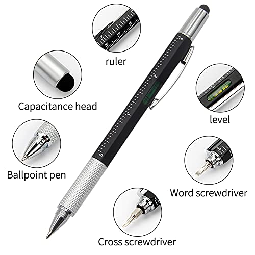 EastyGold Screwdriver Pen Multitool Pen Touch Screen Stylus Ballpoint Tech Tool Pen Gadgets Ruler Level Metal Hexagon Pen for Men Office Outdoor Supplies 3 Pack - Image 3