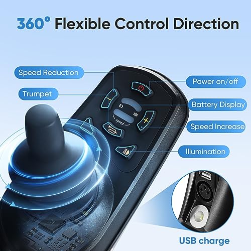 Electric Wheelchairs for Adults,2in1 Detachable Electric Wheelchairs for Senior,3s Foldable Lightweight Power Wheelchair Motorized Wheelchair with 18" Wide cushion,500W Motor,Portable Airline Approved - Image 5