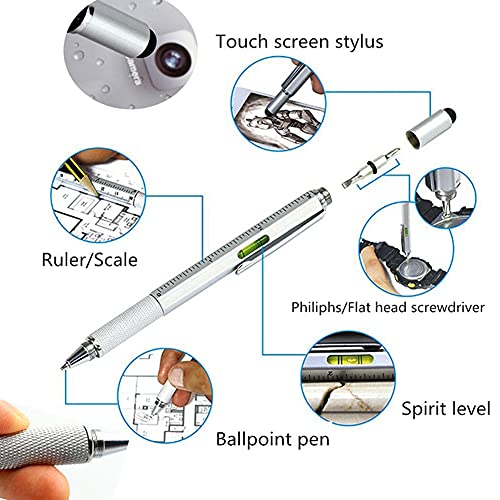 EastyGold Screwdriver Pen Multitool Pen Touch Screen Stylus Ballpoint Tech Tool Pen Gadgets Ruler Level Metal Hexagon Pen for Men Office Outdoor Supplies 3 Pack - Image 7