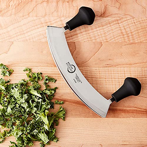 Mercer Culinary Double Blade Rocking Mezzaluna Knife with 2 Knob Handles, 8 Inch, Stainless Steel - Image 5